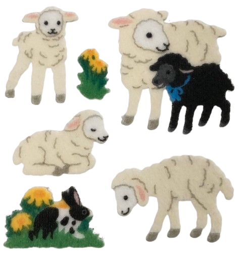 Animals Sheep Flowers Stickers